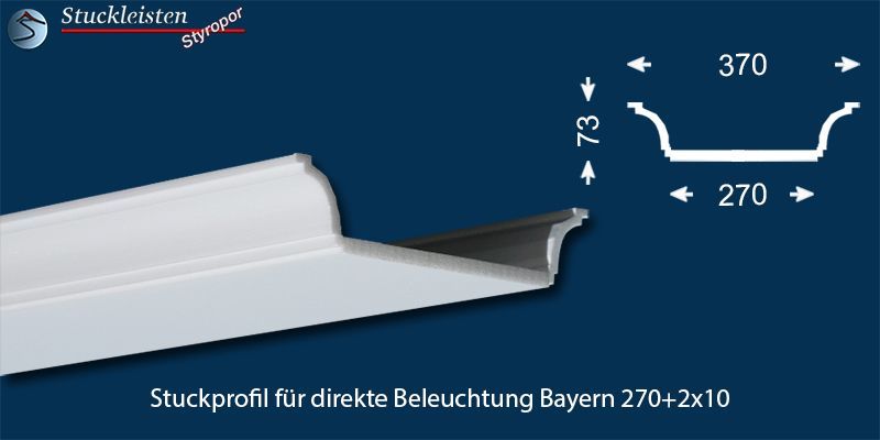 Stuckprofil für direkte Beleuchtung Bayern 270+2x10