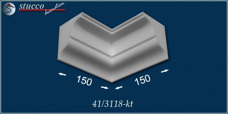 Vorhangleiste zur Stuckleiste Budapest 41 inneres Eckelement