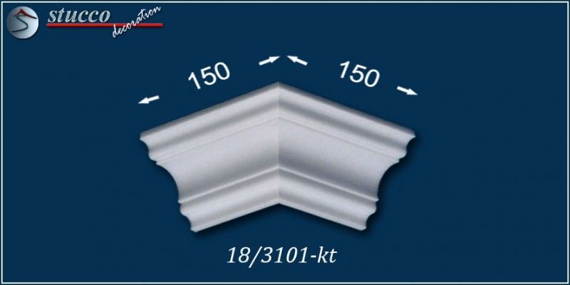Vorhangleiste zur Stuckleiste Frankfurt 18 äußeres Eckelement