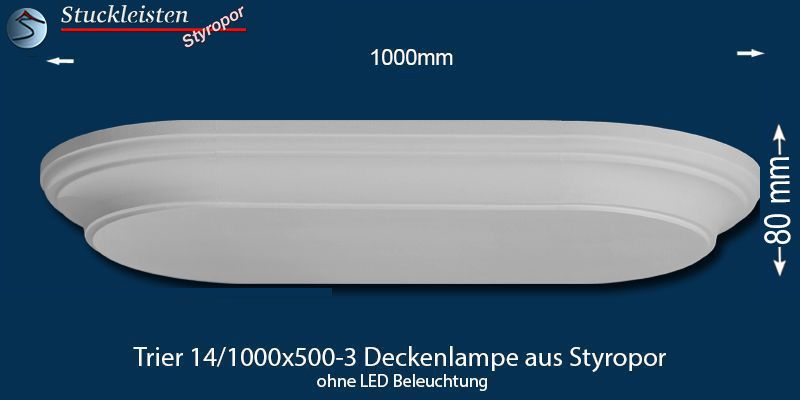 Trier 14-1000x500-3 Deckenlampe ohne LED Beleuchtung