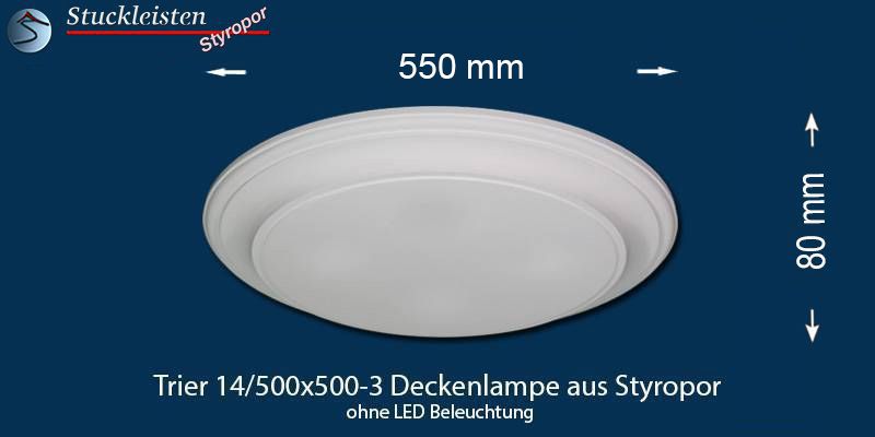 Trier 14-500x500-3 Deckenlampe aus Styropor ohne LED Beleuchtung
