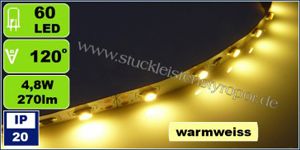 3528 SMD LED Strip mit 60 LEDs/m – warmweiß