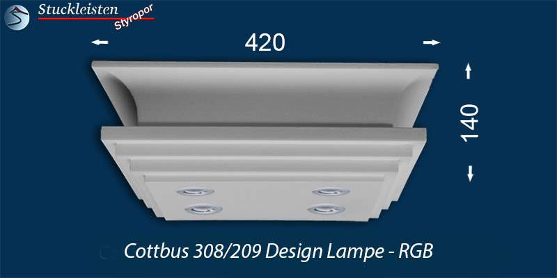 LED Deckenbeleuchtung Cottbus 308/209 Design Lampen mit LED Spots und RGB LED Strip
