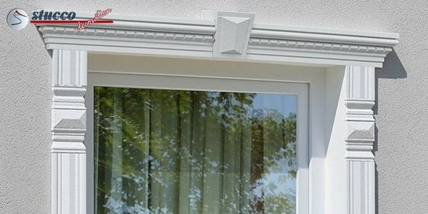 Fensterfaschen mit Zierleiste Georgetown 112 und verschiedenen Ziersteinen
