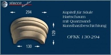 Kapitell OFKK 130/294 für Dekosäulen mit Beschichtung