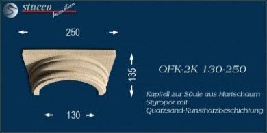 Säulenkapitell OFK-2K 130/250 für Styroporsäulen mit Beschichtung