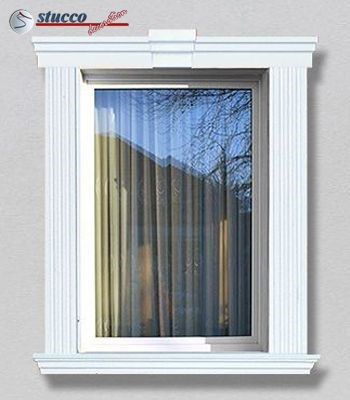 Styroporstuck Fensterumrandung mit Zierprofil Bangkok 103 und Keilstein Bangkok 103-DF