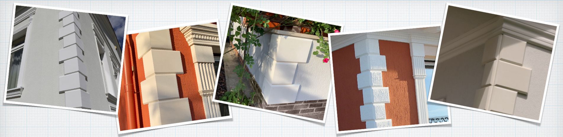 Fassadengestaltung mit Bossensteinen, Quadersteinen und Bossenecken