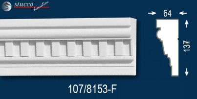 Stoßfest beschichtetes Fassadenelement Stuckleiste Canberra 107-F Stoßfest beschichtetes Fassadenelement Stuckleiste Canberra 107-F