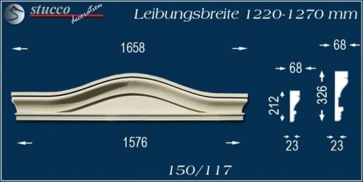 Beschichteter Fassadenstuck Bogengiebel Potsdam 150/117 1220-1270