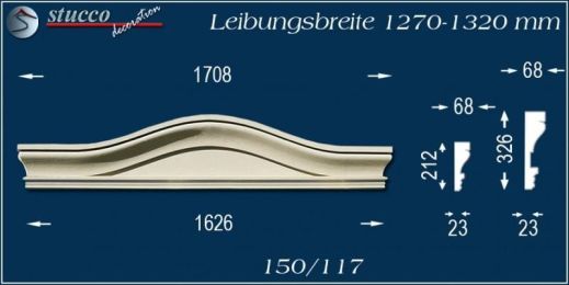 Beschichteter Fassadenstuck Bogengiebel Potsdam 150/117 1270-1320