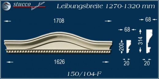 Fassadenstuck Bogengiebel Passau 150/104F 1270-1320