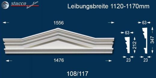 Außenstuck Dreieckbekrönung Dortmund 108/117 1120-1170