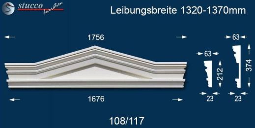 Außenstuck Dreieckbekrönung Dortmund 108/117 1320-1370
