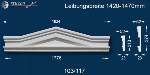 Außenstuck Dreieckbekrönung Hamburg 103/117 1420-1470