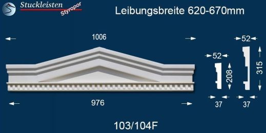 Außenstuck Dreieckbekrönung Berlin 103/104-F 620-670