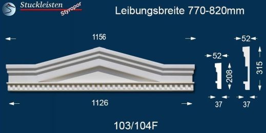 Außenstuck Dreieckbekrönung Berlin 103/104-F 770-820
