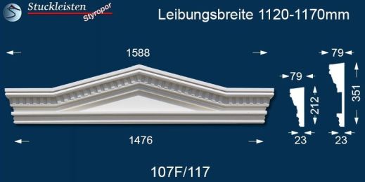 Außenstuck Dreieckbekrönung Frankfurt 107-F/117 1120-1170