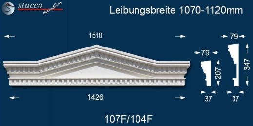 ußenstuck Dreieckbekrönung Leipzig 107-F/104-F 1070-1120