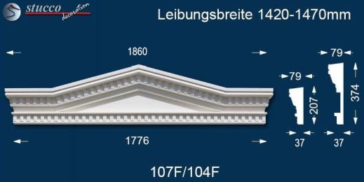Außenstuck Dreieckbekrönung Leipzig 107F/104F 1420-1470