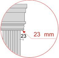 Der Bogengiebel Potsdam 150/117 720-770 verziert die Fenster und Türen mit einer Laibungsbreite von 720 bis 770 mm
