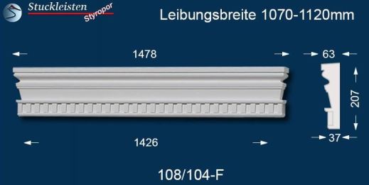 Fassadenstuck Tympanon gerade Hamburg 108/104-F 1070-1120