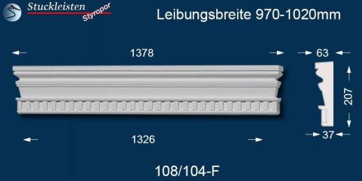 Fassadenstuck Tympanon gerade Mainz 108/104-F 970-1020