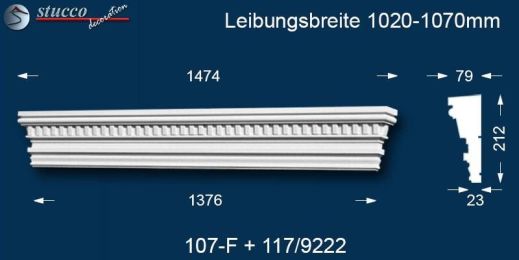Fassadenstuck Tympanon gerade Frankfurt 107-F/117 1020-1070