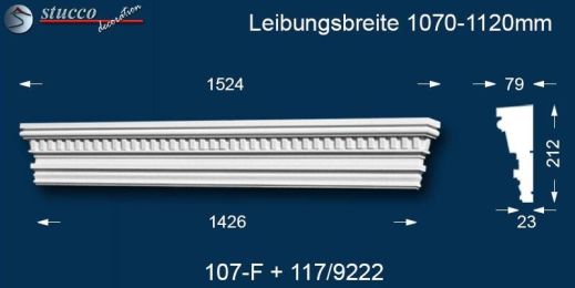 Fassadenstuck Tympanon gerade Leipzig 107-F/117 1070-1120