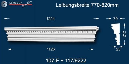 Fassadenstuck Tympanon gerade Frankfurt 107-F/117 770-820