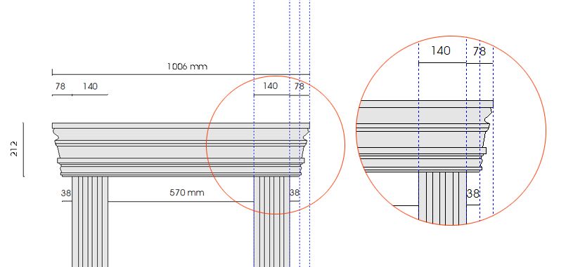 Seitlicher Überstand vom Fenstergiebel bei schmaleren Fensterlaibung Seitlicher Überstand vom Fenstergiebel bei schmaleren Fensterlaibung