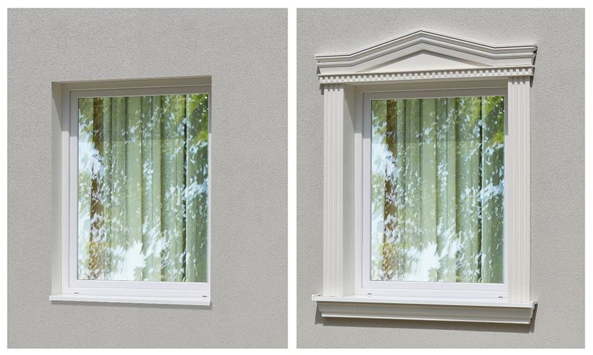 Fensterumrandung mit Stuck- vorher nachher Fensterumrandung mit Stuck- vorher nachher