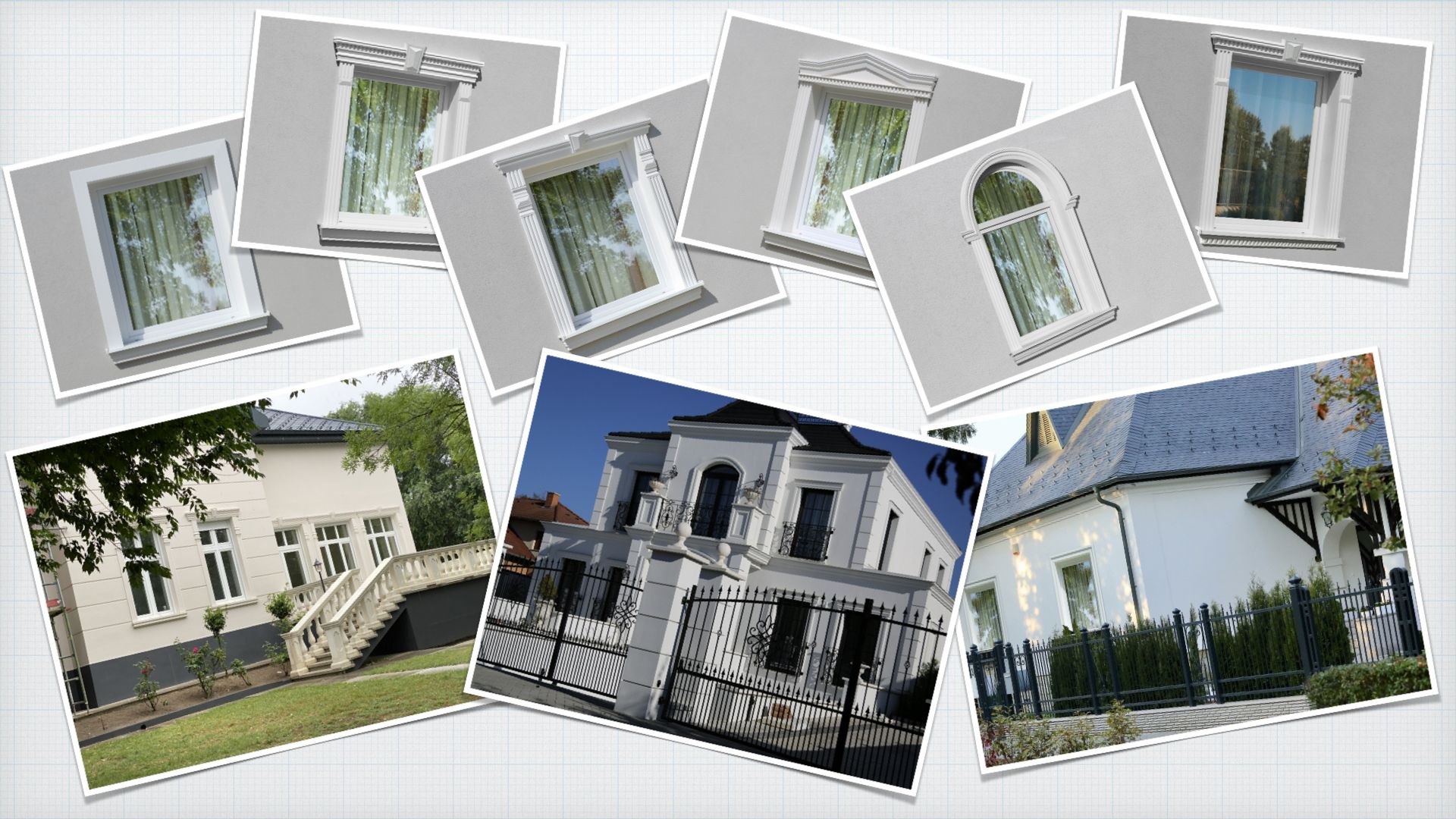 Stuck Fensterumrandung und Fensterstuck mit stoßfest beschichteten Styroporleisten Stuck Fensterumrandung und Fensterstuck mit stoßfest beschichteten Styroporleisten