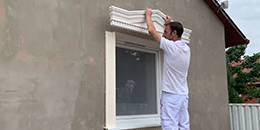 Fenstergiebel und Laibungsprofil  durch Spundung verbinden