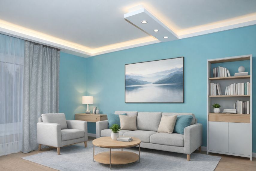 moderne LED beleuchtung mit Stuckleisten