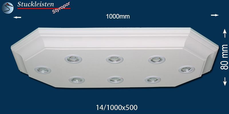 LED Deckenlampe Trier 14/1000x500-2 mit Stuck LED Deckenlampe Trier 14/1000x500-2 mit Stuck