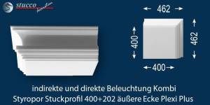 Inneres Eckelement LED Profil 400+202 PLEXI PLUS Inneres Eckelement LED Profil 400+202 PLEXI PLUS