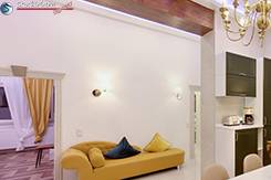 Moderne herrschaftliche Küche mit Stuckdecke und LED Beleuchtung