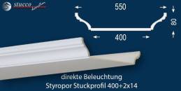 Stuckprofil für direkte Beleuchtung Trier 400+2x14 Stuckprofil für direkte Beleuchtung Trier 400+2x14