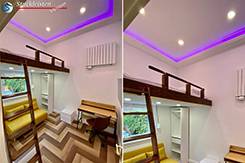 Doppelt genutzes Wohnraum mit Styroporleisten– Idee zur Raumgestaltung im kleinen Schlafzimmer Doppelt genutzes Wohnraum mit Styroporleisten– Idee zur Raumgestaltung im kleinen Schlafzimmer