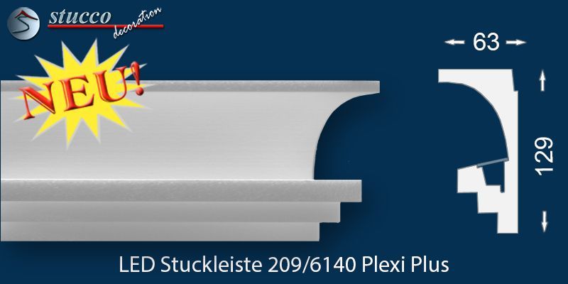 LED Stuckleisten Dortmund 209 PLEXI PLUS zur Deckengestaltung LED Stuckleisten Dortmund 209 PLEXI PLUS zur Deckengestaltung