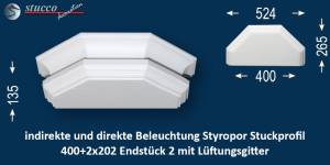 Endstück 2 mit abgeschrägten Ecken Essen 400+2x202 PLEXI PLUS Endstück 2 mit abgeschrägten Ecken Essen 400+2x202 PLEXI PLUS